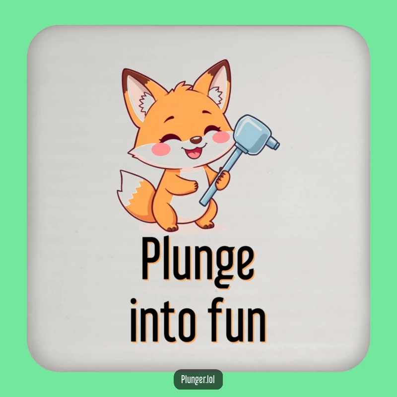 Funny Fox Plunger Coasters: Playful Grinning Fox Set, Stylish Funny Gift for Table Protection