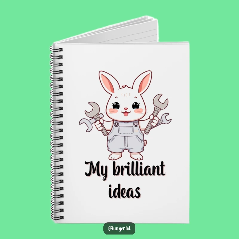 Funny Rabbit Mechanic Notebook: Cheerful Overalls Wrench Holder Journal, Handy Funny Gift for Notes