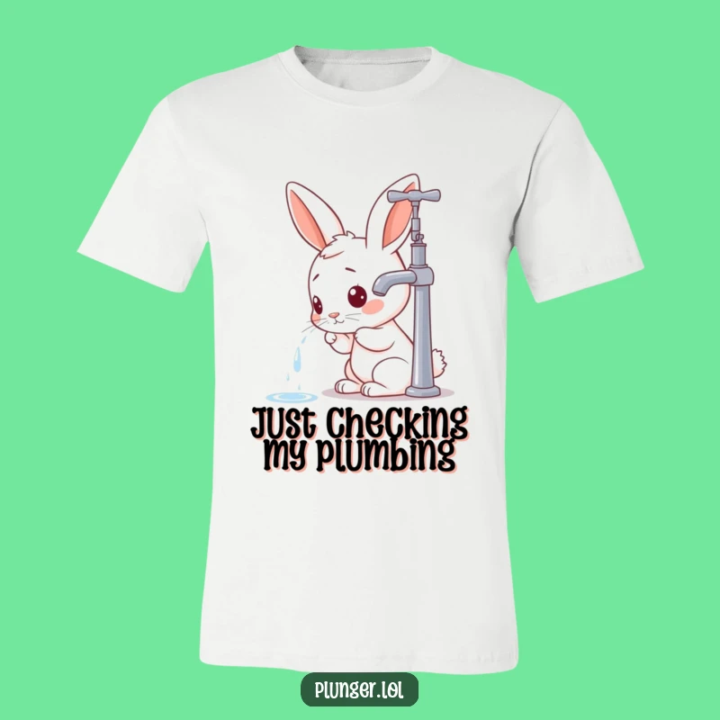 Funny Curious Rabbit Faucet T-Shirt - A Whimsical and Hilarious Gift