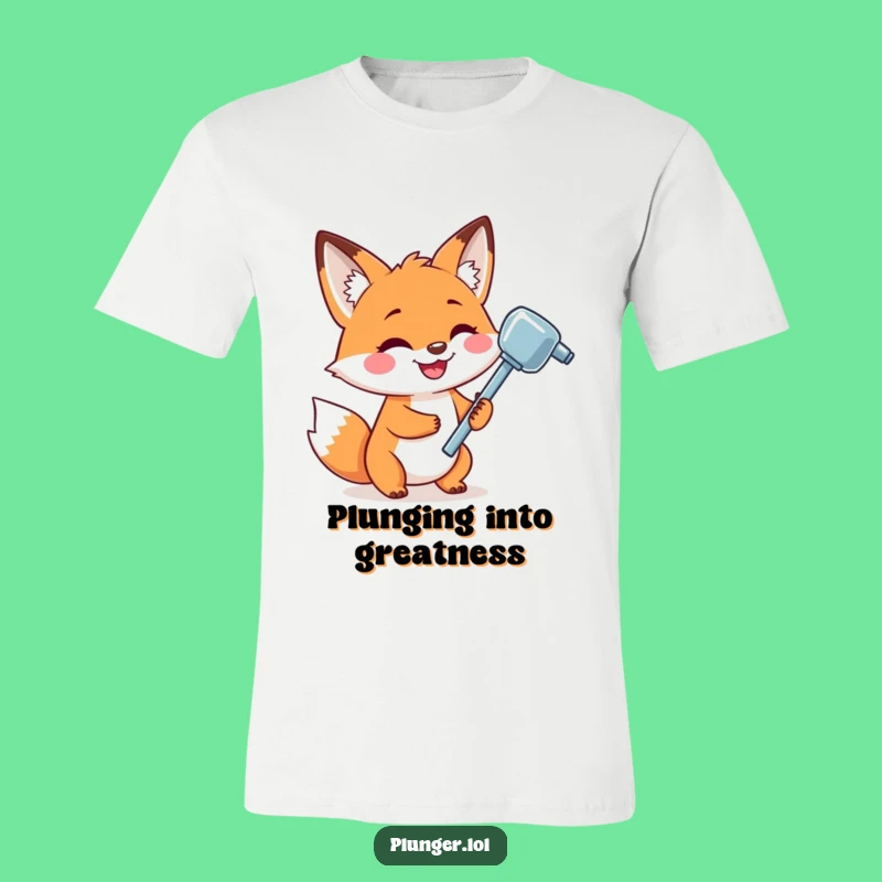 Funny Fox Plunger T-Shirt: Playful Grinning Fox, Ideal Funny Gift for Pranksters and Jokers